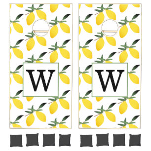 Lemon Citrus Personalized Cornhole Set
