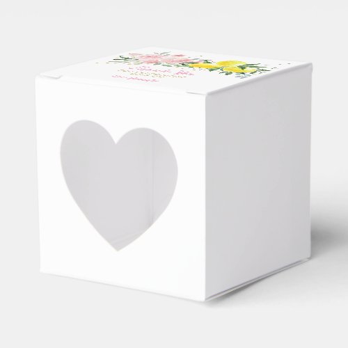 Lemon Citrus Pink Floral Bridal Shower Favor Boxes