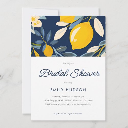 Lemon Citrus Positano Bridal Shower Invitation