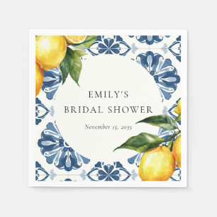 Lemon Citrus Positano Italian Bridal Shower Napkins