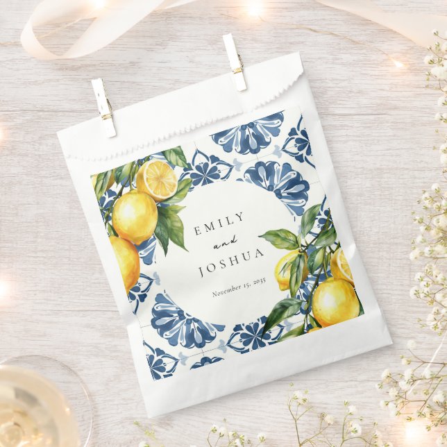Lemon Citrus Positano Italian Wedding Favor Bag (Clipped)