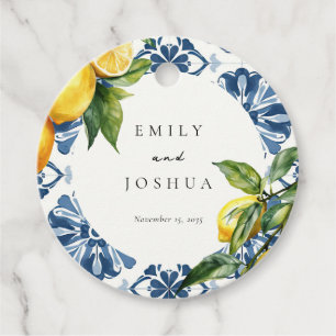 Lemon Citrus Positano Italian Wedding Favor Tags