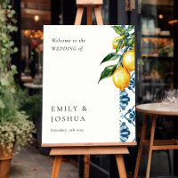 Lemon Citrus Positano Wedding Welcome Sign