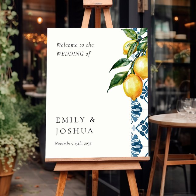 Lemon Citrus Positano Wedding Welcome Sign (Creator Uploaded)