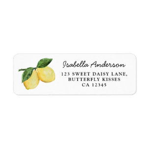Lemon Citrus Return Address Label