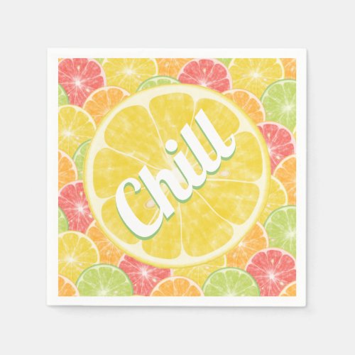 Lemon Citrus Slices Chill Party Napkins