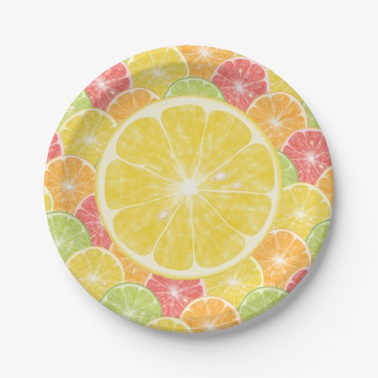 Lemon Citrus Slices Paper Plate | Zazzle.com