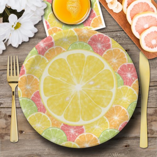 Lemon Citrus Slices Paper Plates