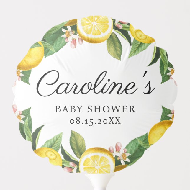 Lemon Citrus Summer Baby Shower Balloon (Front)