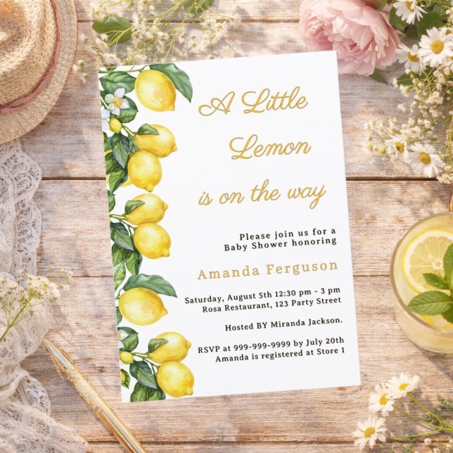 Lemon citrus summer Baby Shower Invitation (Creator Uploaded)