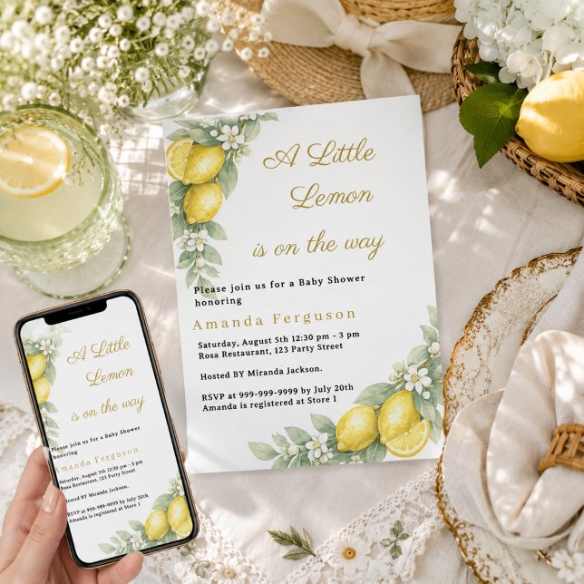 Lemon citrus summer Baby Shower Invitation (Creator Uploaded)