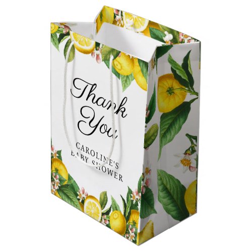 Lemon Citrus Summer Baby Shower Medium Gift Bag