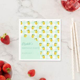 Lemon Citrus Summer Birthday Napkins