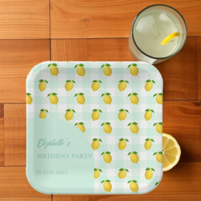 Lemon Citrus Summer Birthday Paper Plates (Creator Uploaded)