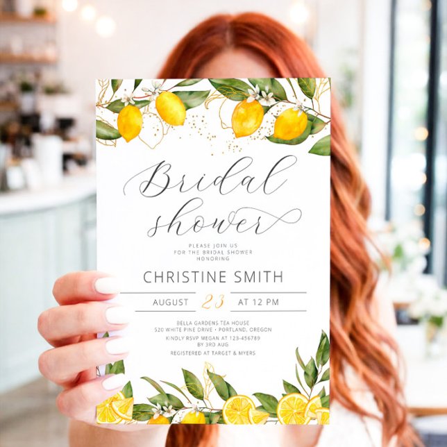 Lemon Citrus Summer Bridal Shower Invitation (Creator Uploaded)
