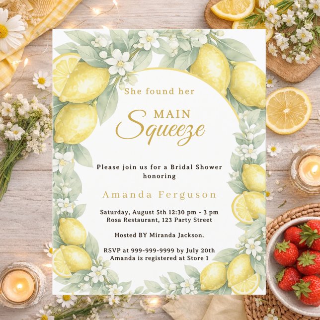 Lemon citrus summer Bridal Shower invitation (Creator Uploaded)