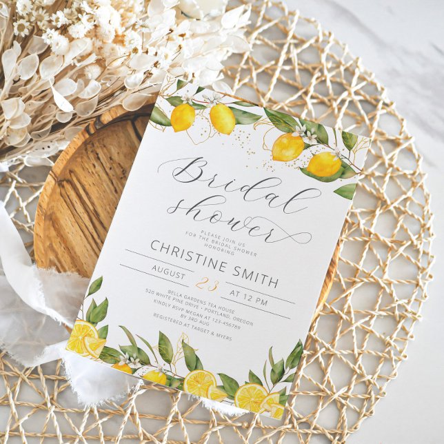 Lemon Citrus Summer Bridal Shower Invitation (Creator Uploaded)