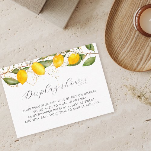 Lemon Citrus Summer Display Shower Bridal Shower Enclosure Card