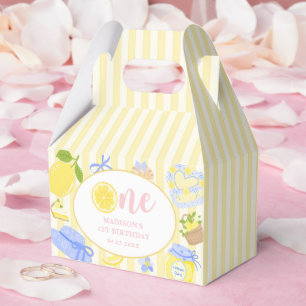 Lemon Citrus Summer Lemonade 1st Birthday Party Favor Boxes