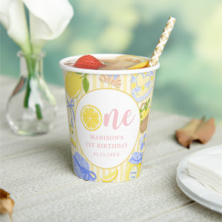 Lemon Citrus Summer Lemonade 1st Birthday Party  Paper Cups