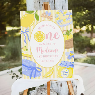Lemon Citrus Summer Lemonade 1st Birthday Welcome Foam Board