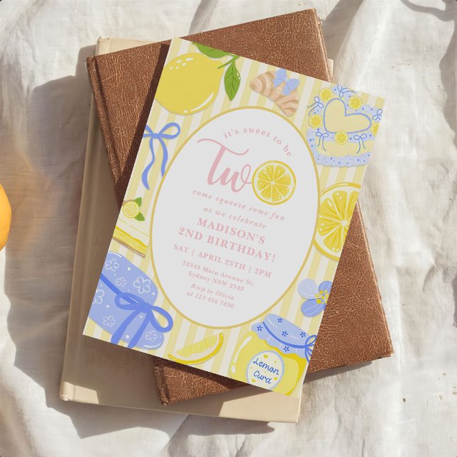 Lemon Citrus Summer Lemonade 2nd Birthday Invitation (Creator Uploaded)