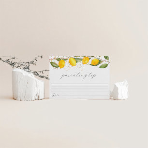 Lemon Citrus Summer Parenting Tip Baby Shower Enclosure Card