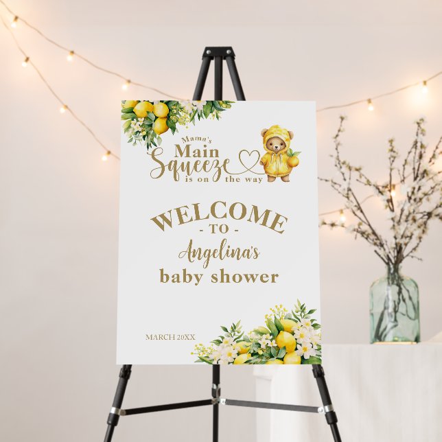 Lemon Citrus Summer welcome Baby Shower  Foam Board (In Situ (Stand))