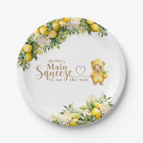 Lemon Citrus Summer welcome Baby Shower  Paper Plates