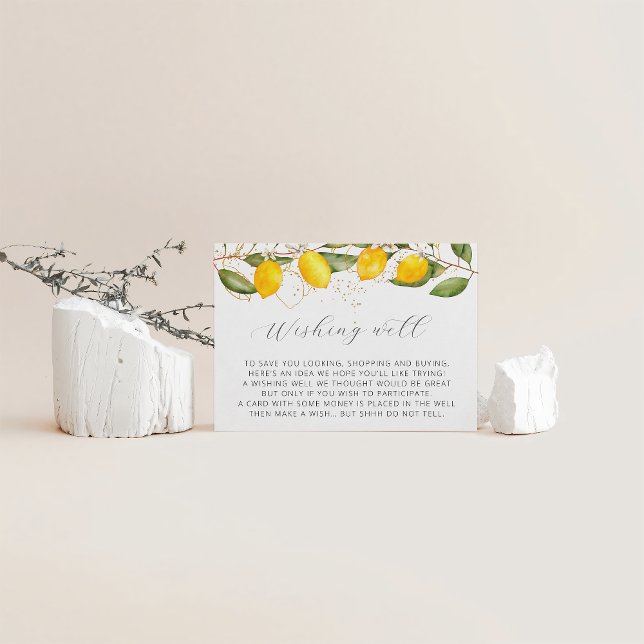 Lemon Citrus Summer Wishing Well Baby Shower Enclosure Card (Creator Uploaded)
