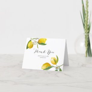 Lemon Citrus themed Bridal shower thank you cards