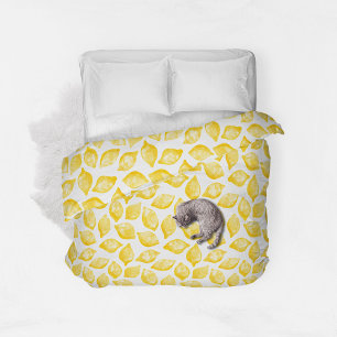 Lemon Citrus Watercolor Duvet Cover