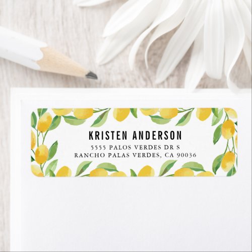 Lemon Citrus Watercolor Label