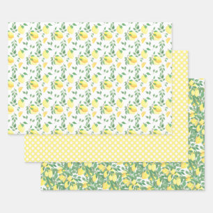 Lemon Citrus Watercolor Wrapping Paper Sheets