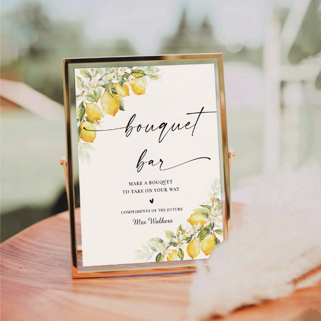 Lemon Citrus Wedding Bouquet Bar Sign (Creator Uploaded)