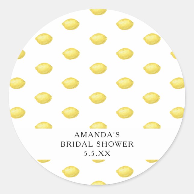 Lemon Citrus - Wedding Classic Round Sticker (Front)
