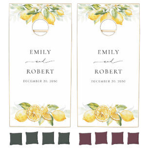 Lemon Citrus Wedding Cornhole Set
