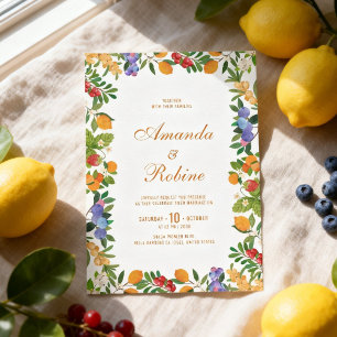 Lemon Citrus Wedding Invitation