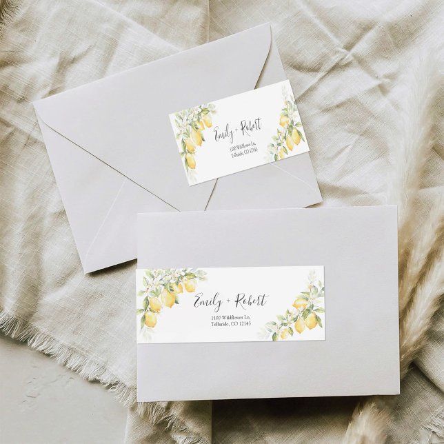 Lemon Citrus Wedding Return Address Label (Creator Uploaded)