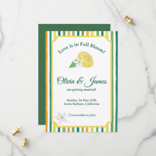 Lemon Citrus Wedding Save the Date Card