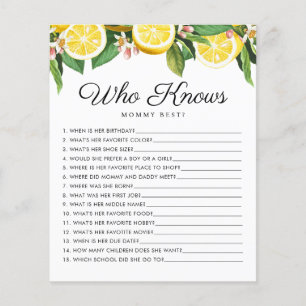 Lemon Citrus  Who Knows Mommy Baby Game