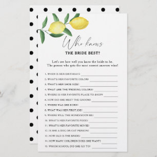 Lemon citrus - Who knows the bride best game