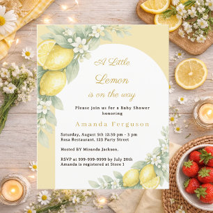 Lemon citrus yellow summer Baby Shower invitation