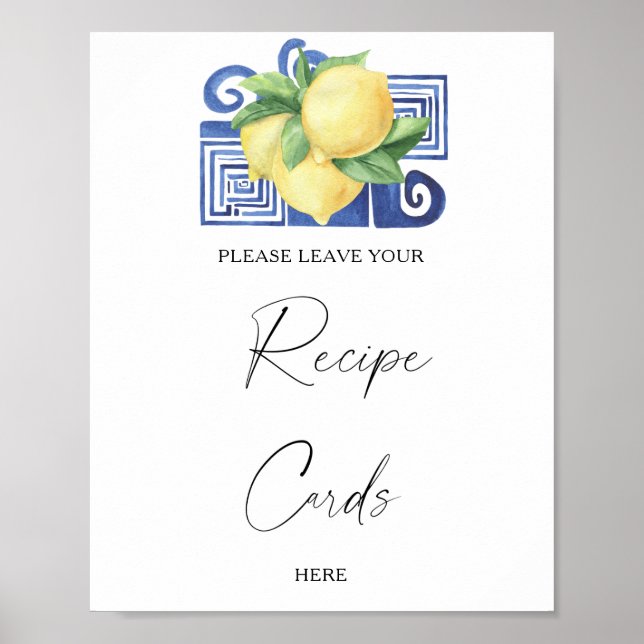 Lemon Citrus - Your recipe card here Poster (Front)