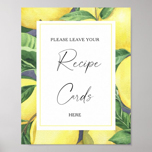 Lemon Citrus - Your recipe card here Poster (Front)