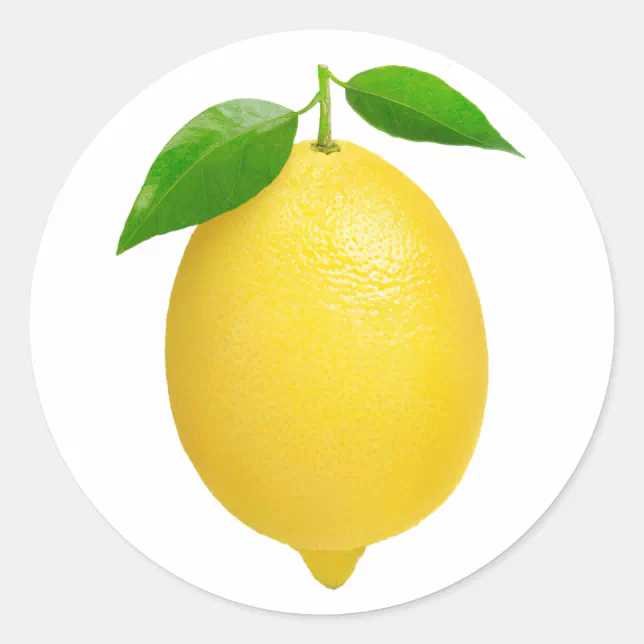 Large Lemon Sticker Lemon Classic Round Sticker | Zazzle