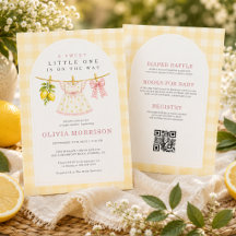 Lemon Clothesline Sweet Girl Gingham Baby Shower