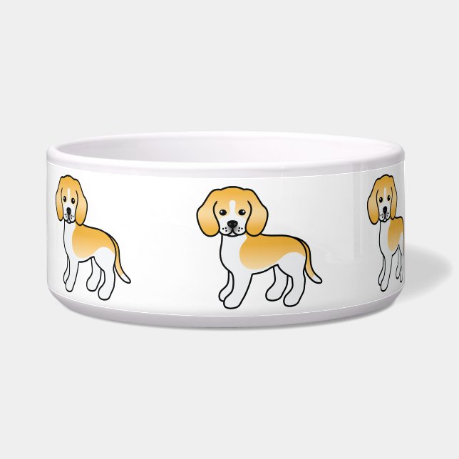 Lemon Coat Cartoon Beagle Breed Dogs Bowl (Right)