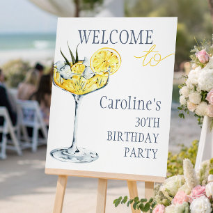 Lemon cocktail 30th Birthday Welcome Foam Board
