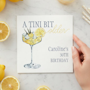 Lemon cocktail A tini bit Older 30th Birthday  Napkins